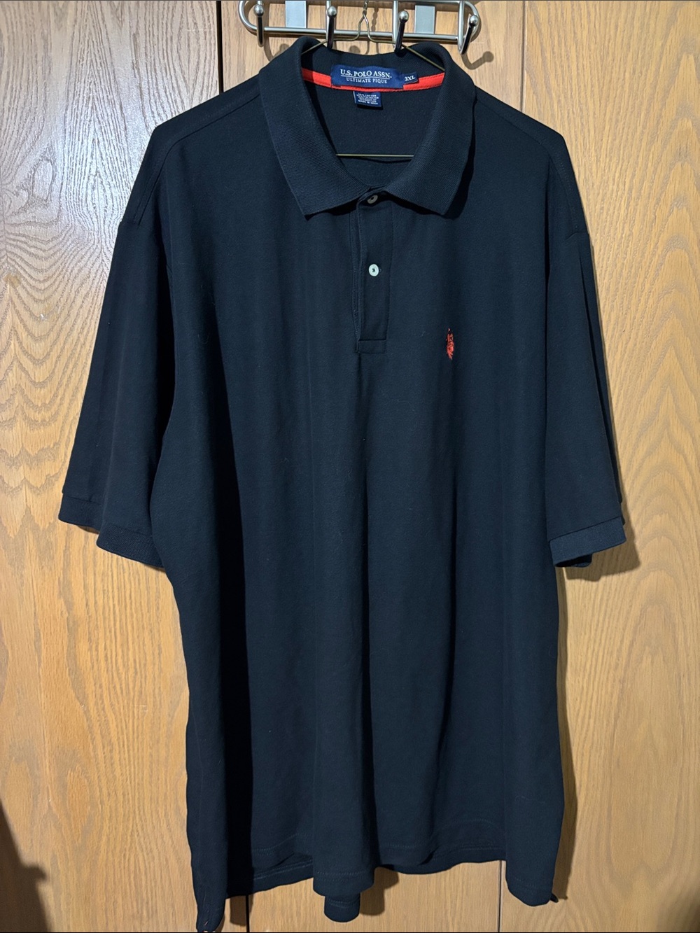 U.S. Polo Assn. Black Polo with Red Logo 3XL
